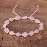Bracelets simples en pierre naturelle brute amazonite, style bohème, ajustables, bijoux tibétains pour femmes, livraison directe