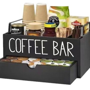 Boîte de rangement pour dosettes de café avec compartiments, grande capacité, sans couvercle, couleur unie, pour le bureau et la maison - Product Image 5