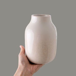 Vase en céramique CallaFloral, beige glacé, style nordique, décoration de table, arrangeur de fleurs pour salle à manger HQ01073 - Product Image 2