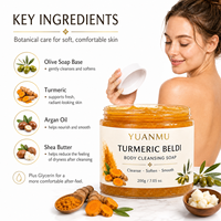 Savon en pâte Beldi au curcuma exfoliant pour marque privée, nettoyant corporel marocain pour hammam, crème-savon baume