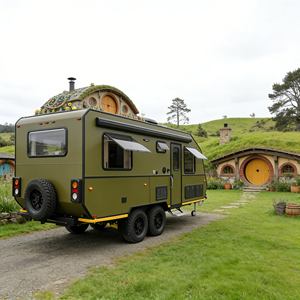 Remolque Camper Personalizable de Alta Calidad, Mini <span class=keywords><strong>Caravana</strong></span> Todoterreno con Baño para Viajes y Campamentos Familiares - Product Image 1