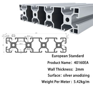 6063 T5 40160EA bingkai meja kerja aluminium industri profil ekstrusi 40x160 LSlot t-track dengan merek Meide layanan pemotongan - Product Image 2