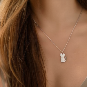Collier Pendentif Tendance en Acier Inoxydable 316L Plaqué Or PVD, Charme Chat Durable et Résistant - Product Image 3