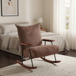 Sillón Reclinable Moderno para Interiores, con Reposabrazos de Madera Maciza, Patas de Metal y Tapicería, para Sala de Estar o Dormitorio - Product Image 1