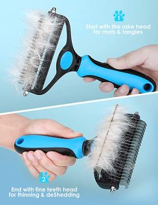 Cepillo para Mascotas 2 en 1, Herramienta para Eliminar Pelo Muerto y Rastrillo para Subpelo, Peine para Desenredar Enredos y Nudos, Reduce la Caída del Pelo hasta en un 95% - Product Image 5