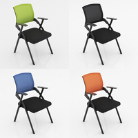 Chaise pliante OEM, siège avec dossier en maille, chaise de formation, bureau, pour étudiants et personnel, avec roulettes, tapis d'écriture