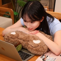 Großhandel Kawaii Lockiges Fell Apfelbär Plüschkissen Niedliches Teddybär-förmiges Kissen für Sofa Schlafzimmer Deko Feiertagsgeschenk