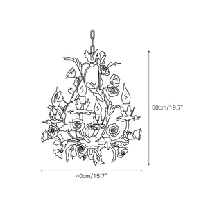 Lustre romantique de style ferme pour boutique de robes de mariée, café, fer, céramique, certifié UL, lustre en céramique à 6 lumières, <span class=keywords><strong>rose</strong></span> - Product Image 4