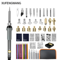Kit de fer à souder électrique 60W, 70 pièces, stylo pyrogravure à température réglable