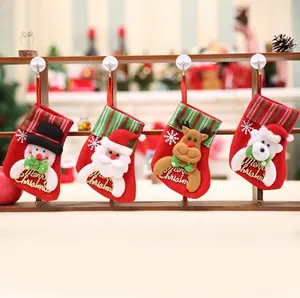 Wholesale cheap felt hang christmas stocking mini small 3d lovely funny christmas socks