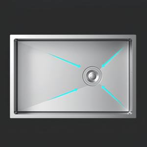 Fregadero de Cocina de Titanio Negro Nano Hecho a Mano, Fregadero Individual para Lavar Verduras, Fregadero Doméstico de Acero Inoxidable 304 para Lavar Platos - Product Image 5