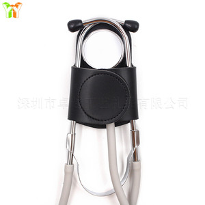 Bolsa de cintura de cuero para guardar el estetoscopio, negra, porta accesorios médicos con correa para la cintura para médicos - Product Image 1