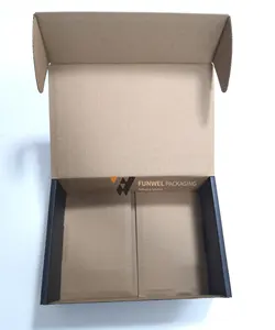 Black Print Corrugated Cardboard Mailing Box Tuck Top Subscription Packaging Box