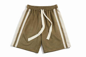 กางเกงขาสั้นผู้ชายทรงตรงลายแถบน้ำหนัก300ก. เป็นมิตรต่อสิ่งแวดล้อมโลโก้ออกแบบได้ตามต้องการ - Product Image 3