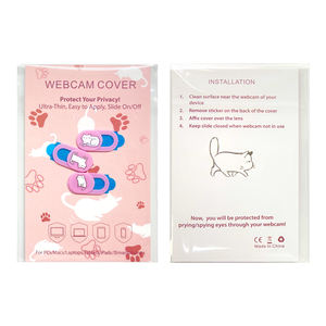 Kamera Laptop ponsel kucing putih dengan warna merah muda sublimasi penutup kamera web privasi, melindungi privasi dan keamanan - Product Image 6