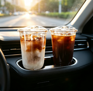 Bicchieri in Plastica PET Trasparenti Quadrati Personalizzati, Usa e Getta, Riciclabili, <span class=keywords><strong>con</strong></span> Coperchio per Caffè Freddo, Tè al Latte e Bevande - Product Image 4