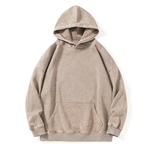 <span class=keywords><strong>Omei</strong></span> Washed Distressed Cotton Men's Pullover Hoodie Sweater con cuello de copo de nieve giratorio teñido con cera, estilo Otoño/Invierno - Product Image 1