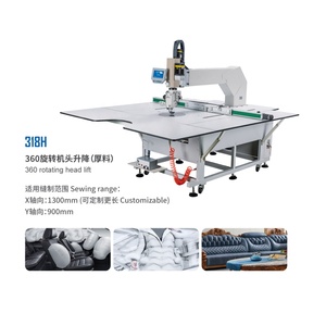 QK-318 Factory Wholesale New Flat-Bed 90x130cm Full Automatic 360 Rotary Pattern Template Sewing <b>Machine</b> Laser <b>Walking</b> Foot - Product Image 4