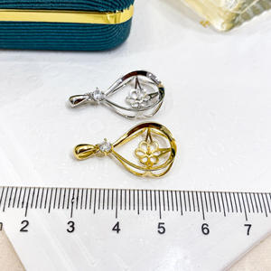 Colgante de Plata S925, Soporte Vacío para DIY, Accesorios para Cuentas Redondas Planas de 11-12 mm, Colgante para Collar, 30544 - Product Image 4