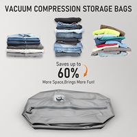 Sac de compression de voyage OEM réutilisable en nylon et polyester avec fermeture éclair, étanche IPX8, pour rangement de bagages et optimisation de l'espace dans le placard, anti-fuite