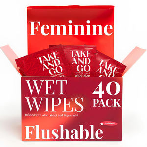 <span class=keywords><strong>Lingettes</strong></span> intimes jetables pour adultes, à pH équilibré, en matériau spunlace, biodégradables, emballées individuellement, marque distributeur - Product Image 1