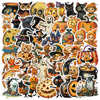 50 Pegatinas Personalizadas de Halloween para Botellas de Agua, Teléfonos Móviles, Computadoras, Patinetas, Pegatinas Decorativas Impermeables