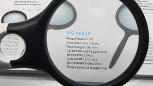 عدسة مكبرة مزدوجة العدسة مع 3 مصابيح LED وقوة تكبير عالية للقراءة طراز 6902AB - Product Image 5