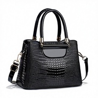 Sac à main en PU effet crocodile haut de gamme, style occidental, sac à bandoulière décontracté, style européen-américain, sac simple pour femmes