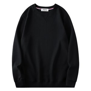 Sweat à capuche manches longues gaufré uni pour homme Automne Hiver Nouvelle collection coupe ample en polyester/coton éponge - Product Image 1