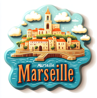 Haute qualité Marseille résine aimants pour réfrigérateur personnalisé impression UV Souvenir artisanat 3D décor à la maison PVC bois polyrésine touristique