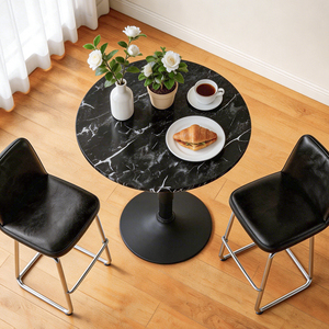 <span class=keywords><strong>Table</strong></span> de bistrot ronde réglable de 70-91 cm avec plateau en marbre noir, <span class=keywords><strong>pivotante</strong></span> à 360°, <span class=keywords><strong>table</strong></span> haute pour café et maison - Product Image 6