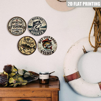 La Educación Es Importante, Pero la Pesca Es Más Importante, Letrero Redondo de Metal, Decoración de Pared Retro y Divertida con Temática de Pesca para Cabaña