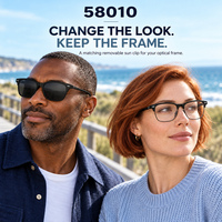 Lunettes optiques et montures de prescription en acier et TR avec clips solaires et verres polarisés – Ensemble de montures de lunettes