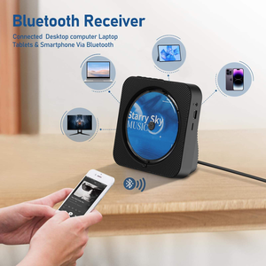 เครื่องเล่นซีดีไร้สายแบบพกพา พร้อมรีโมทคอนโทรล ปรับแต่งได้ ใช้บลูทูธในบ้าน มีลำโพงในตัว ชาร์จไฟได้ เหมาะสำหรับใช้ในบ้านและนักเรียน - Product Image 2