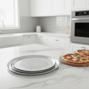 <span class=keywords><strong>Teglia</strong></span> per <span class=keywords><strong>Pizza</strong></span> in Metallo <span class=keywords><strong>Forata</strong></span> con Bordo Sottile e Rivestimento in PTFE per Uso Ristorante - Product Image 1