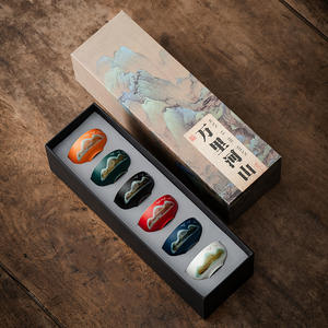 Tazza da Tè in Ceramica con Uccelli in <span class=keywords><strong>Volo</strong></span> su Montagna Verde, Regalo Culturale Creativo di Tendenza Nazionale, Set Regalo con Servizio da Tè - Product Image 3