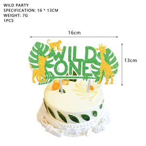 Kit de fournitures pour fête d'anniversaire Wild One, thème tropical, assiettes, gobelets, serviettes, décorations jetables pour la célébration du premier anniversaire - Product Image 5