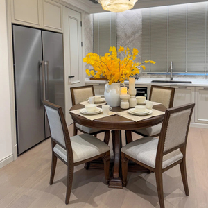 Hiện đại Vòng rắn gỗ thông 6 chỗ ngồi bàn ăn và ghế đặt đồ nội thất nhà <span class=keywords><strong>1.2m</strong></span> - Product Image 5