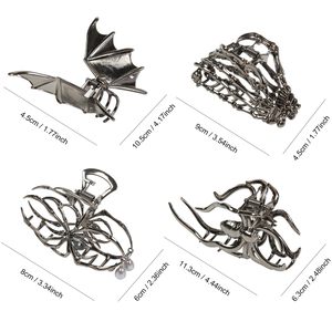 4PCS Gothic Spider Hair Clips Black Web Bat Clips for Women,Hiphop Metal Hair Accessories for Halloween Decor Party <b>Gift</b> - Product Image 4