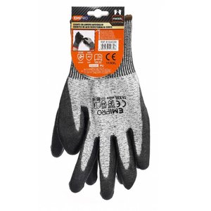 Guanti da lavoro di livello 5 per equipaggiamento protettivo da giardino in colore nero/grigio misura L/9 punto di uscita