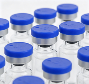 Blue Silver Aluminum Crimp Cap Clear Borosilicate Vials, Mini Glass <b>Bottles</b> For Powder Liquid Sample Storage & Display - Product Image 2