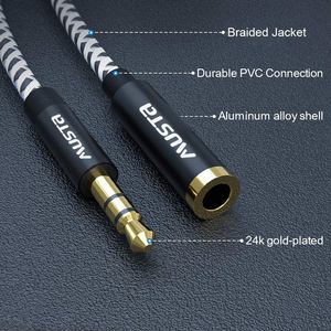 Câble audio stéréo plaqué or, 6.35mm vers 3.5mm femelle, boîtier en aluminium, Extension de câble audio 3.5mm 6 Ft - Product Image 5