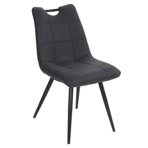<span class=keywords><strong>Chaise</strong></span> de salle à manger en Faux cuir Pu, coussin pivotant, noir, imitation cuir tissé et gris, bras en Grain, moderne, noir, pour salle à manger - Product Image 5