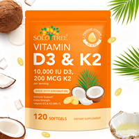 SOLOTREE Complexe de Vitamines D3 K2 en Gélules pour le Soutien Immunitaire, la Santé des Os, du Cœur et du Système Immunitaire