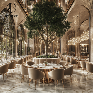 Ensembles de meubles d'hôtel de <span class=keywords><strong>restaurant</strong></span> commercial de luxe haut de gamme sièges de stand en velours à personnalisation royale cafés en marbre durables - Product Image 2