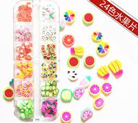 3d Nail Art Decoratie Vruchten Slice Polymeer 12Gird Manicure Aardewerk Zacht Fruit Plakjes Klei Polymeer Nagel Decoratie
