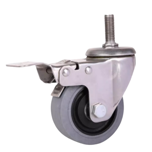 HS 3 "4" 5 "6" 8 "schwenkbare Rollen räder Edelstahl 3 Zoll Handwagen Leitfähige Rolle Anti statische TPR-Gummi rolle - Product Image 5