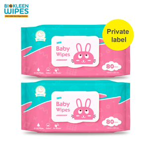 Biokleen ผ้าเช็ดทำความสะอาดแบบเปียกสำหรับเด็กทารกผ้าเช็ด99.9ออร์แกนิกย่อยสลายได้ตาม80ct ฉลากส่วนตัว - Product Image 2
