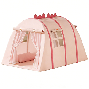 Tente de jeu multi-espaces pour enfants, idéale pour le camping entre frères et sœurs, offrant des espaces privés lors des voyages en famille en plein air - Product Image 3