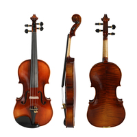 Starway Violons de sapin professionnels faits à la main de haute qualité 1/4 2/4 3/4 4/4 tailles avec touche en ébène Archet en crin d'ébène